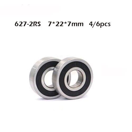 4/6pcs/lot 627RS Deep Groove Ball Bearing Miniature Mini 627-RS 627RS 7*22*7mm 7*22*7 High Quality 52100 Chrome Steel