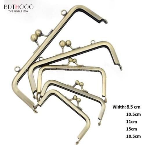 8.5cm 10.5cm 11cm 15cm 18.5cm Square Metal Purse Frame Handle for Clutch Bag Handbag Accessories Making Kiss Clasp Lock Bronze