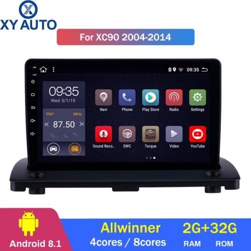 9 inch 2.5D IPS HD multi-touch screen Android 8.1 2G RAM 32G ROM NAVI for Volvo XC90 2004-2014 with Bluetooth USB WIFI SWC