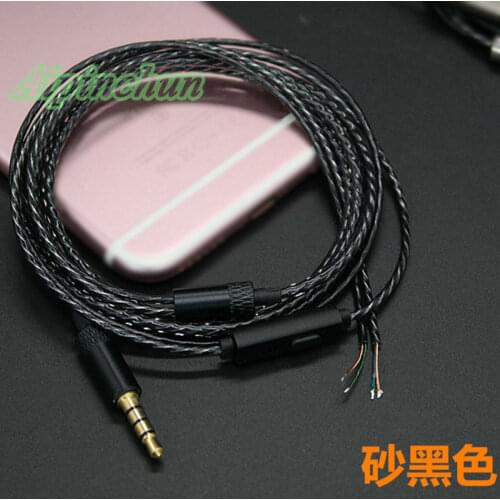 Aipinchun 3.5mm 4-Pole DIY Earphone Audio Cable with Mic Repair Replacement Headphone 18 Copper Core Wire 125cm Length AA0201