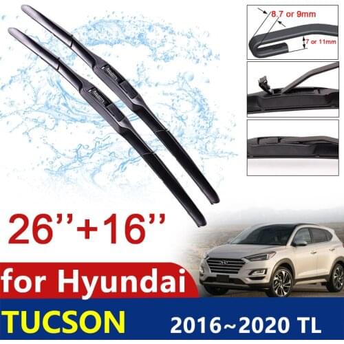 Car Wiper Blade for Hyundai Tucson TL 2016~2020 2017 2018 2019 Front Windscreen Windshield Wipers Car Accessories J Hook Type