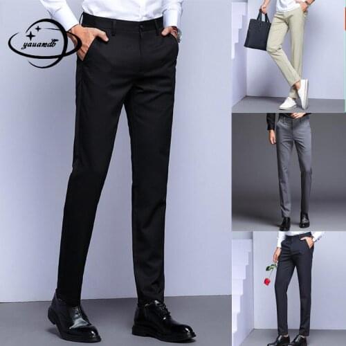 Size 29-38 Mens Suit Pants Summer Autumn Spring Winter Male Trousers Clothing Business Elasticity Man Dress Pants Clothes C80