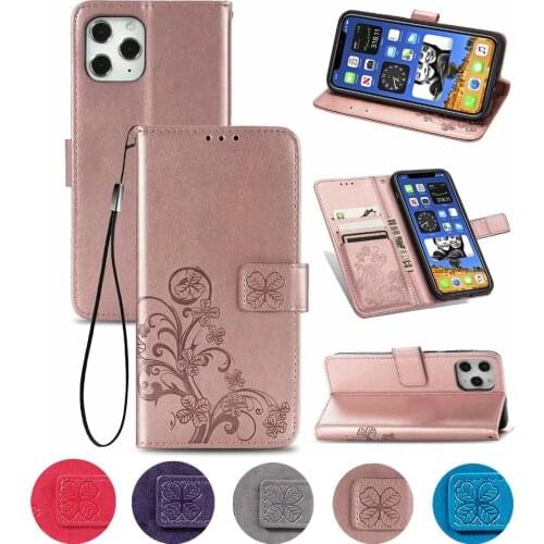 Flower Leather Wallet Case For iPhone 12 Mini 11 Pro SE XS Max XR iPhone X 8 7 6 6S Plus iPhone12 Pro Cases Flip Phone Bag Cover