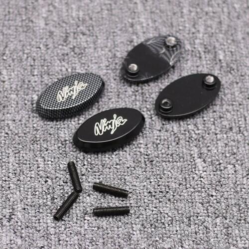 BLACK / CHROME Mirror Block Off Cap Mirror Base Plates Cover For Kawasaki NInja ZX636 ZX6R ZX6RR 2005-2008 / ZX10R 2004-2010