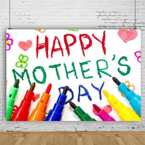 Color Graffiti Happy Mothers Day Backdrop Photography Background Baby Shower Celebration Photo Booth Studio Decor