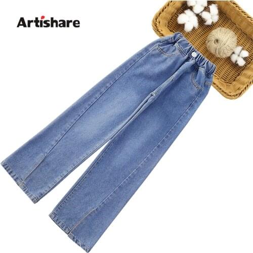 Jeans For Girl Solid Color Girls Jeans Spring Autumn Kid Jeans Casual Style Childrens Clothing 6 8 10 12 14