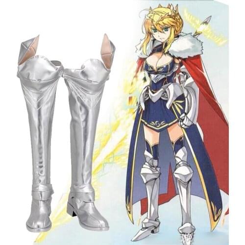Fate Grand Order Cosplay Arutoria Pendoragon PU Boots Shoes Halloween Carnival Cosplay Costume Prop