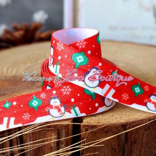 FLRA FOE Christmas custom print fold over elastic hairband