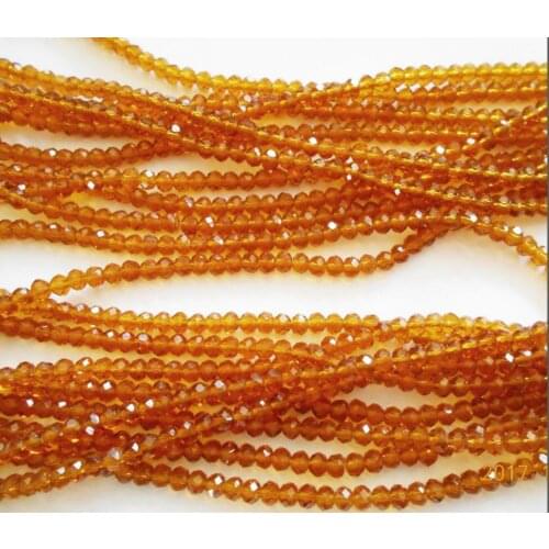 FLTMRH Orange Color 3*4mm 140pcs Rondelle Austria faceted Crystal Glass Beads Loose Spacer Round Beads for Jewelry Making