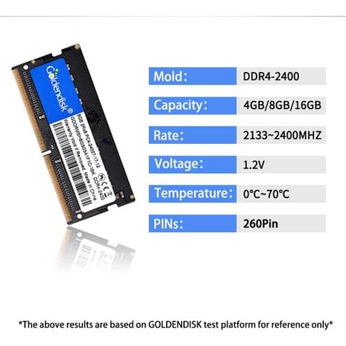 Goldendisk DDR4 4GB Fast Speed 2400mHZ 1.2V Laptop NOTEBOOK Ultra MINI PC Memory RAMs So-DIMM 8GB 16GB