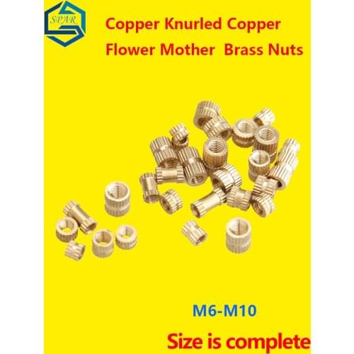 Injection Copper Nuts Copper Inserts Copper Embedded Parts Copper Knurled Copper Flower Mother Brass Nuts round Nut M6-M10 GB
