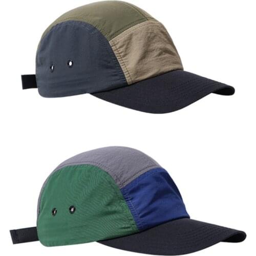 Color Block 5 Panel Cap Lightweight Baseball Cap Snapback Men Women Trucker Dad Hat Hip Hop Casual Outdoor Golf Sports Sun Visor