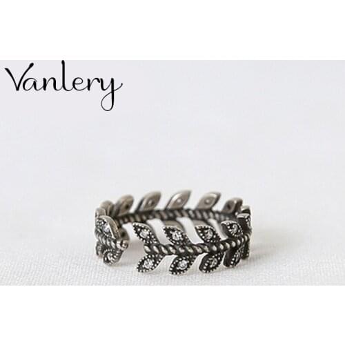 Creative Style Boho Black Leaf Crystal Rings For Women Men Adjustable Ring Fashion Charm Jewelry Wholesale 2021