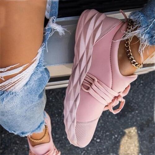 Womens Sneaker Ladies Lace Up Sport Shoes Female Outdoor Walk Run Casual Non Slip Breathable Gym Loafers 2021 Spring