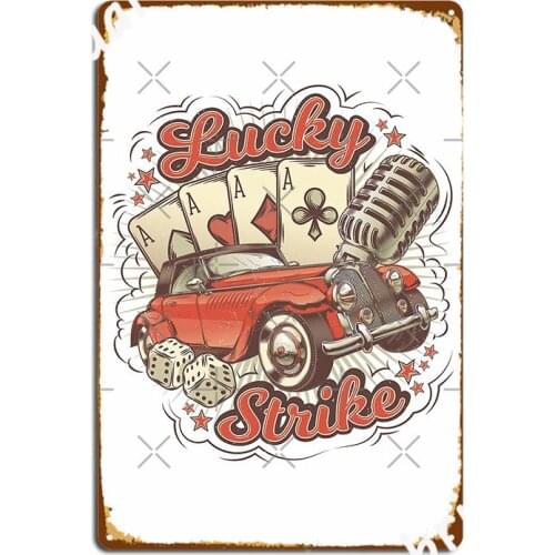 Lucky Strike Metal Sign Garage Decoration Cinema Living Room Garage Club Designing Tin Sign Poster
