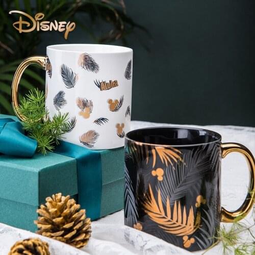 Disney Mug Mickey Fashion Cup Large Capacity Ceramic Cup with Lid Spoon Creative Milk Coffee Mug 2021 new