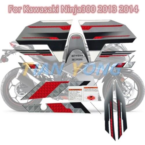 Motorcycle Team protective body waterproof decal fairing sticker super sticky kit Applique For Kawasaki Ninja300 2013 2014