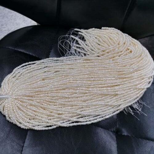 Wholesale 50 strands 4mm baroque flat bread pearl loose freshwater pearls strings