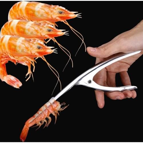 2019 New Portable Practical Peel Shrimp Deveiner Tool Stainless steel Prawn Peeler Kitchen Gadgets Cooking Seafood