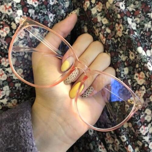 Oversized Women Glasses Frame Men Anti Blue Light Eyeglasses Frame Vintage Round Clear Lens Glasses Optical Spectacle Frame