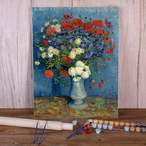 Landscape Van Gogh Coloring By Numbers Painting Package Oil Paints 50*70 Painting On Canvas Decorative Paintings For Wholesale