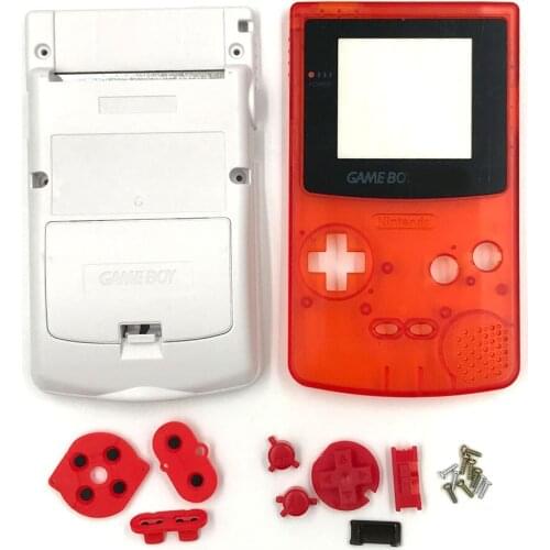 Clear red white full housing shells for Nintendo Gameboy color GBC game console shell case cover