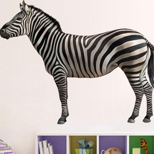 Removable DIY Transparent Zebra Family Wall Stickers Vinyl Horse Wall Art Poster for Bedroom Living Rooms Home Wallpaper Decor