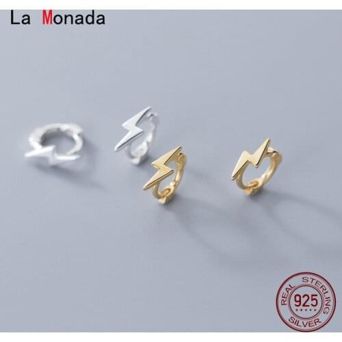 La Monada Lightning Hoop Earrings For Women Silver 925 Fine Women Earrings Jewelry Hoop Earrings 925 Sterling Silver Women