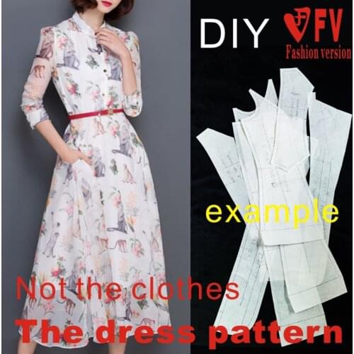 Clothing DIY The dress Dresses Sewing Pattern cutting drawing Dress Sewing Template BLQ-251