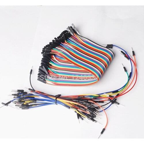 1LOT=65PCS Breadboard tie line jumper cable + 40PCS Dupont wire 20cm cable Line 1P-1P Female to Female Wire