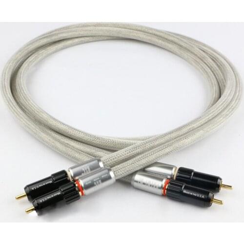 Free Shipping Pair Tara Labs Prime M2 A-OF8N Copper Braided Shield HIFI Interconnect Cable With RCA plug Connector