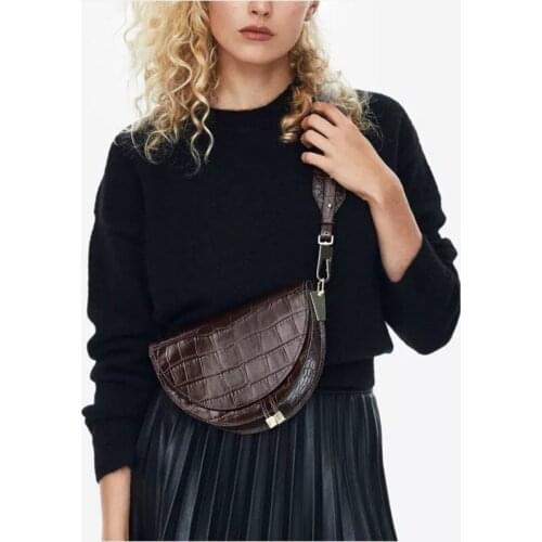 2020 new fashion women clothing half circle coverd pu leather trendy one shoulder shell bags luxury handbags women bags designer