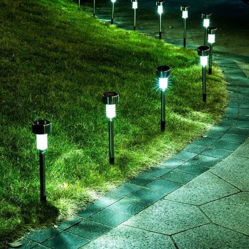 LED Solar Light Stainless Steel Lawn Lamp Landscape Path Lights Garden Waterproof for Patio Yard Path Walkway Decor Solar Lamp