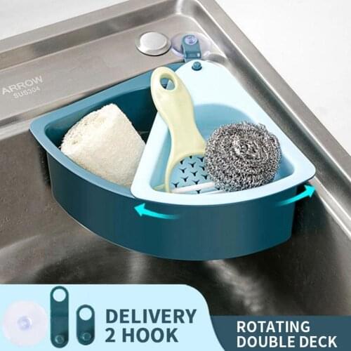 Triangular Sink Strainer Drain Fruit Vegetable Drainer Suction Tool Basket Sink Storage Cup Kitchen Bas Shelf Sponge Rack F H3V1