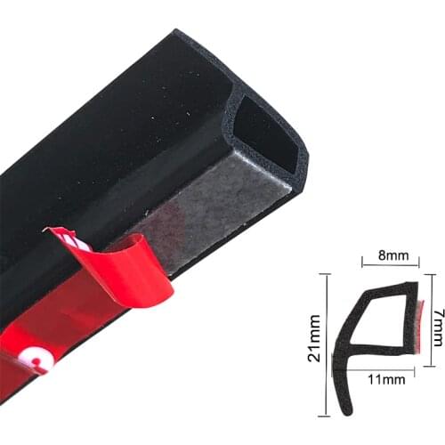 2M P Type Car Door Rubber Sealing Strip Weatherstrip for Car Window Door Engine Cover Car Door Seal Edge Trim Noise Insulation