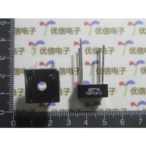 Free shipping KBPC610 rectifier bridge / flat bridge pile 1000V 6A / for Won-Top 6A BRIDGE RECTIFIER