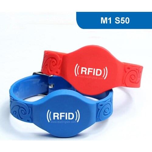 WB06 Silicone RFID wristband RFID Bracelet for access control 13.56MHZ 1K BYTE R/W ISO14443A with MF 1K S50 Chip