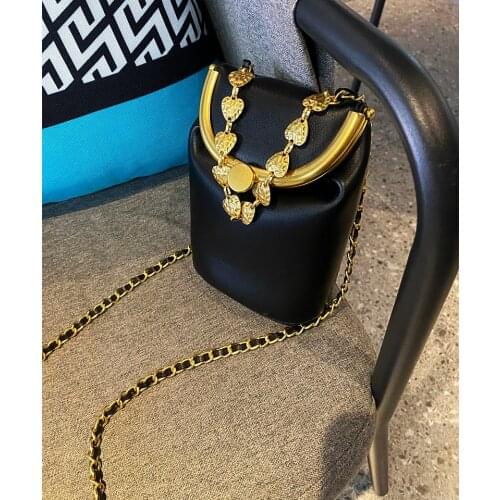 Luxury Mini Genuine Leather Bucket Bags for Women Chain Crossbody Bags Wallet Coin Purse Evening Clutch Purse 2021 Travel Tote