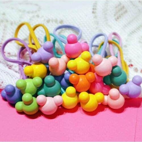 20PCS Girl Colorful Scrunchie Elastic Hair Bands Acrylic Matte Kid Children Hair Ties Ponytail Holder Baby Hair Accessories