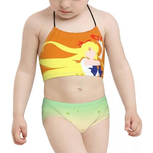 2021 anime Girls Gift Kid Girls Swimsuit Children Print Pink Sailor Princess (7) Bikini Wholesale Brand Baby Girl Swimming Suit