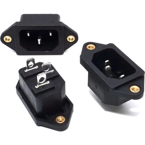 3 Pin IEC320 C14 AC Plug Power Socket with Screw on Mounting Solder Terminal 250V 2.5A