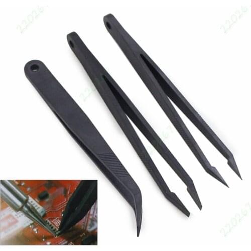 3pcs/set Anti-static Plastic Tweezer Acid Heat Resistant SMT Phone Repair Tool