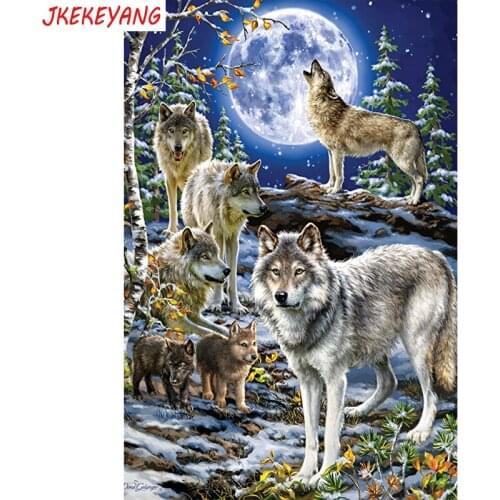 5D DIY square/round Diamond painting Wolves Cross Stitch Diamond Embroidery Pattern Rhinestone J1897