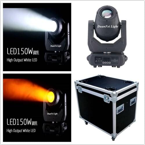 6pcs+flycase) ZOOM Function 150W LED Spot Moving Head Super Beam Wash Light Professional DJ Disco Light Party Light