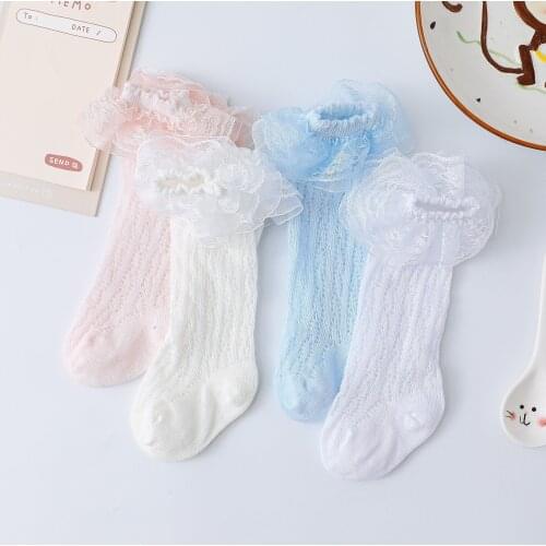 AiKway Baby Socks Lace Princess Socks Newborn Solid Color Socks Children Socks 0-2 Years Old