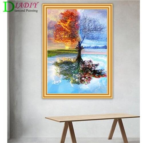 5D Diy Diamond Painting Four season Tree Cross stitch Kit Full Square Diamond Embroidery Mosaic Picture of Rhinestones Decor