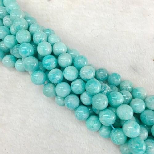 AAAAA (choose size) 1 strand / pack 100% Natural Amazonite Amazon Stone Bead (No Dyeing) Jewelry Loose Beads
