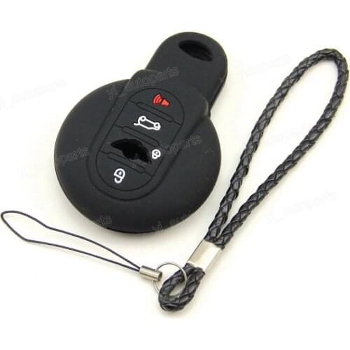 Black Silicone Case Cover Fit For BMW Mini Cooper Remote Smart Key 4 Buttons MIN4BK