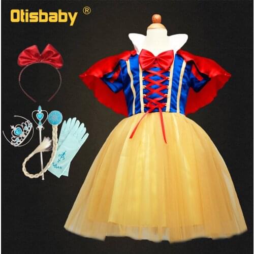 Children Girls Clothing Snow White Princess Dress Halloween Cosplay Costume Baby Girl Tutu Birthday Party Ball Gown Kids Clothes