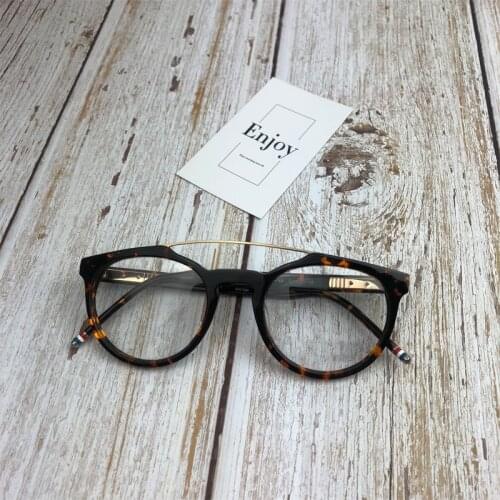 Eyeglow Quality Vintage Round Eyeglasses Frame Men and Women Retro Browne Glasses TB408 monturas de lentes mujer